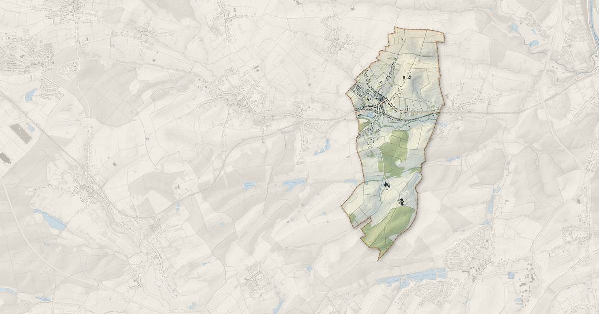 Portrait cartographique de Hundling : relief, eau, forêts, bâti et voies, calculés à partir des données de l'IGN