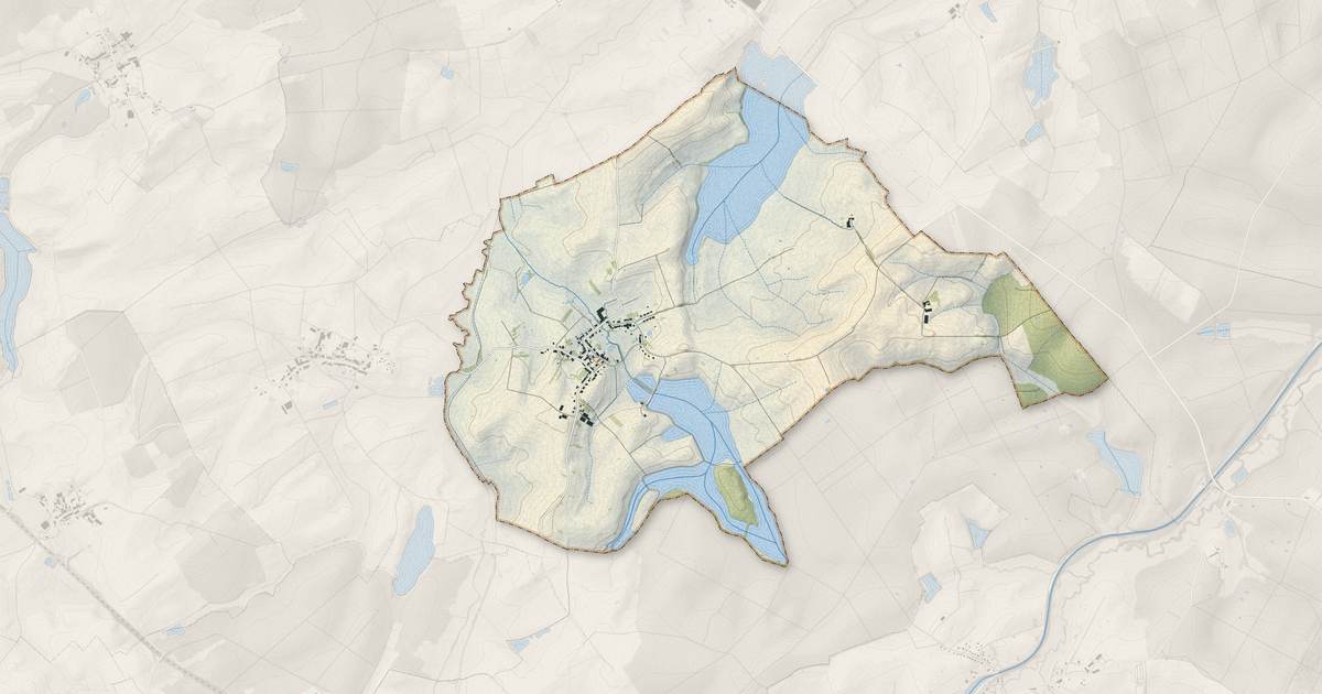 Portrait cartographique de Insviller : relief, eau, forêts, bâti et voies, calculés à partir des données de l'IGN