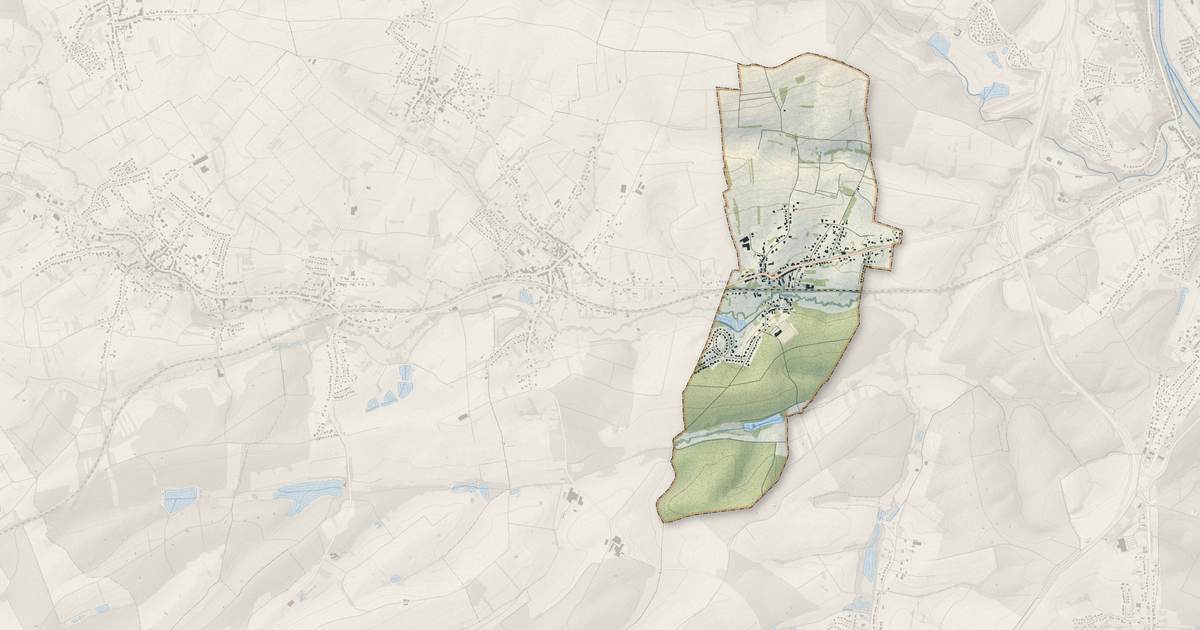 Portrait cartographique de Ippling : relief, eau, forêts, bâti et voies, calculés à partir des données de l'IGN