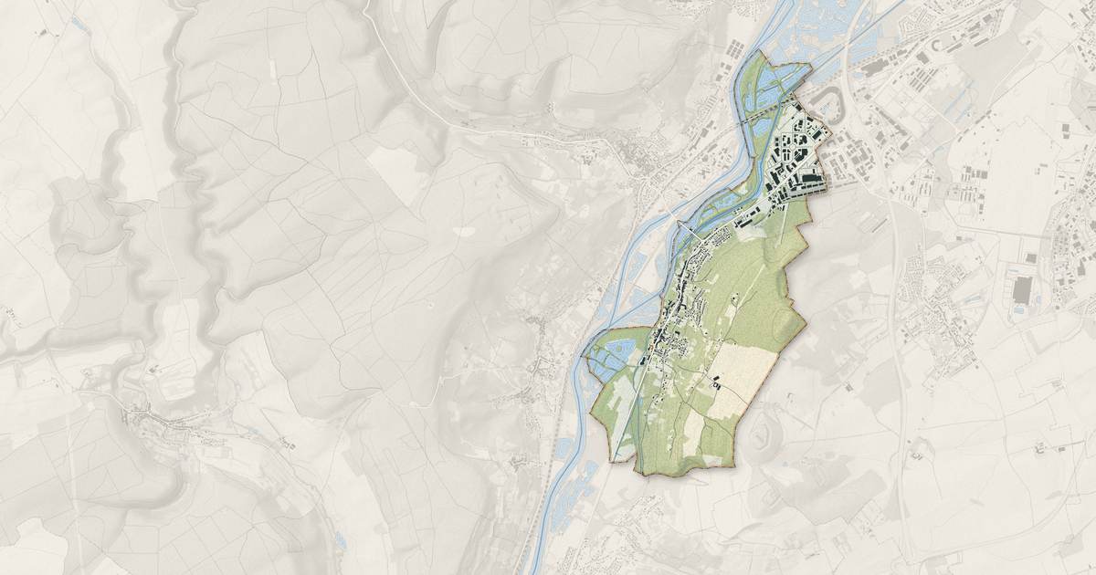 Portrait cartographique de Jouy-aux-Arches : relief, eau, forêts, bâti et voies, calculés à partir des données de l'IGN