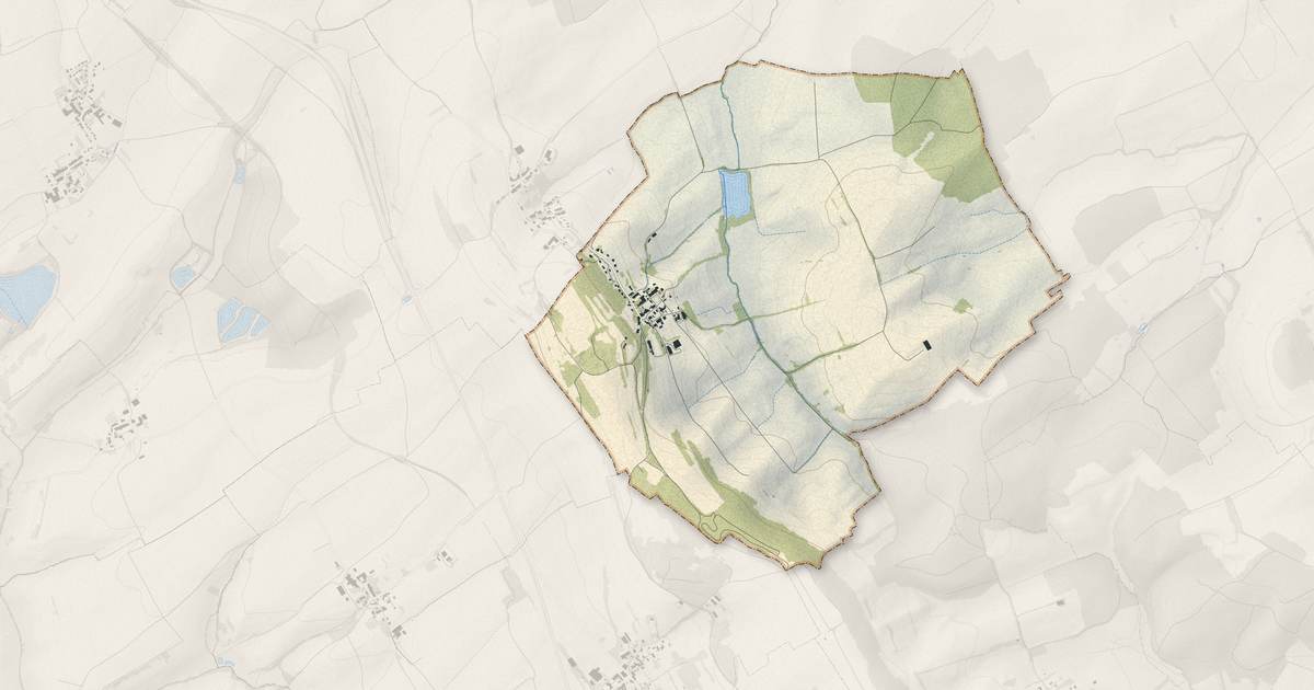 Portrait cartographique de Juville : relief, eau, forêts, bâti et voies, calculés à partir des données de l'IGN