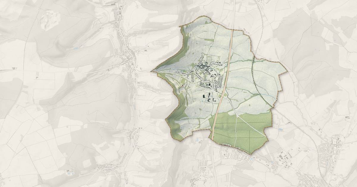 Portrait cartographique de Kanfen : relief, eau, forêts, bâti et voies, calculés à partir des données de l'IGN