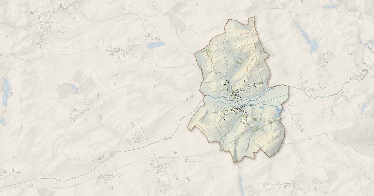 Portrait cartographique de Kappelkinger : relief, eau, forêts, bâti et voies, calculés à partir des données de l'IGN