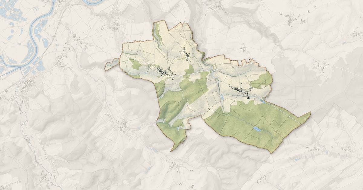 Portrait cartographique de Kerling-lès-Sierck : relief, eau, forêts, bâti et voies, calculés à partir des données de l'IGN