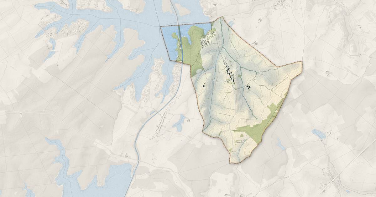 Portrait cartographique de Kerprich-aux-Bois : relief, eau, forêts, bâti et voies, calculés à partir des données de l'IGN