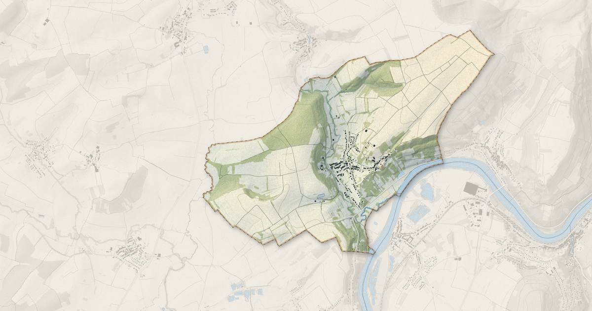 Portrait cartographique de Haute-Kontz : relief, eau, forêts, bâti et voies, calculés à partir des données de l'IGN
