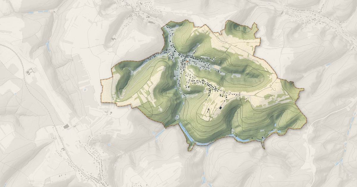 Portrait cartographique de Lambach : relief, eau, forêts, bâti et voies, calculés à partir des données de l'IGN