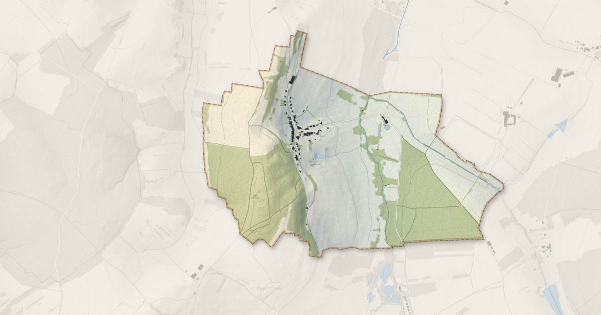 Portrait cartographique de Laneuveville-lès-Lorquin : relief, eau, forêts, bâti et voies, calculés à partir des données de l'IGN