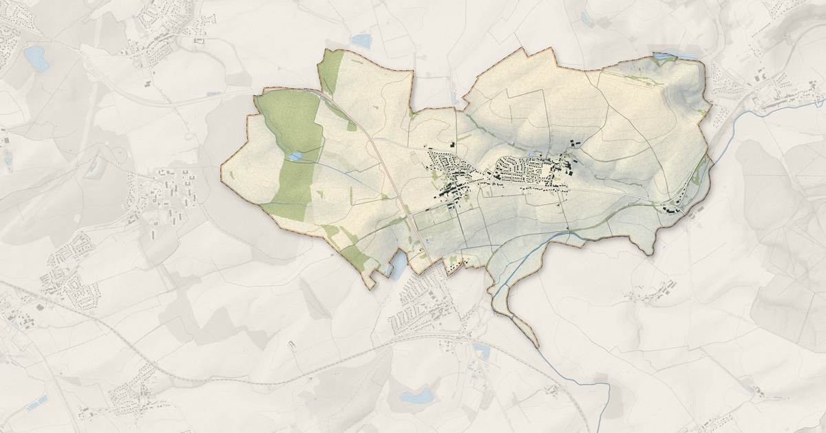 Portrait cartographique de Laquenexy : relief, eau, forêts, bâti et voies, calculés à partir des données de l'IGN