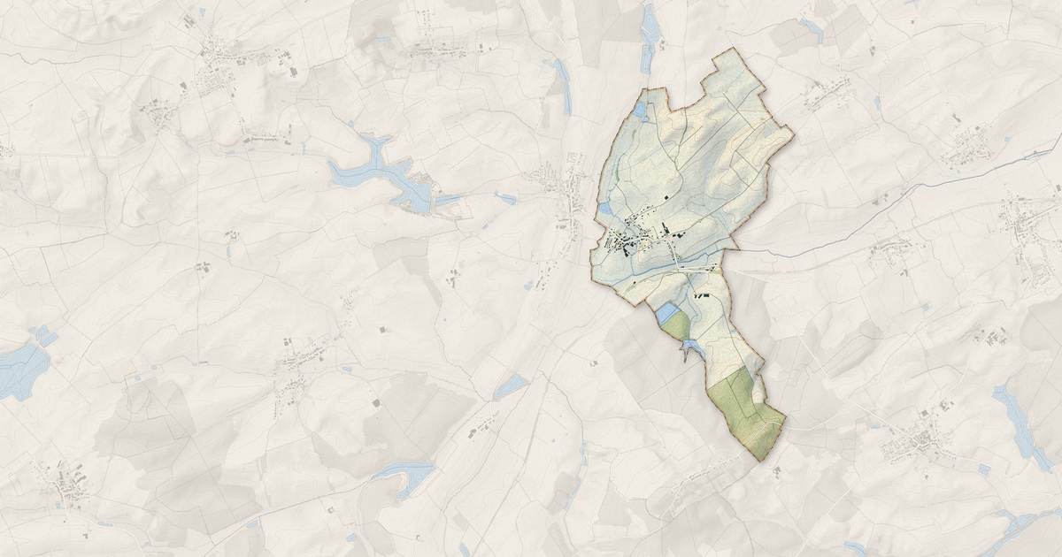 Portrait cartographique de Léning : relief, eau, forêts, bâti et voies, calculés à partir des données de l'IGN