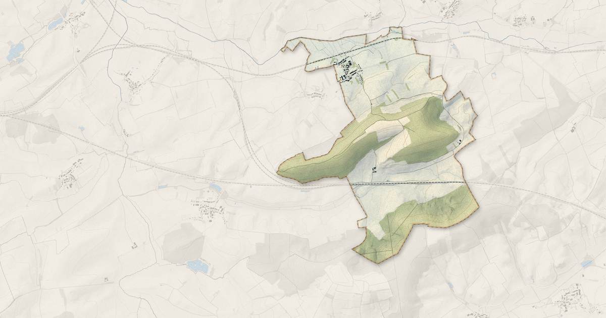 Portrait cartographique de Lesse : relief, eau, forêts, bâti et voies, calculés à partir des données de l'IGN