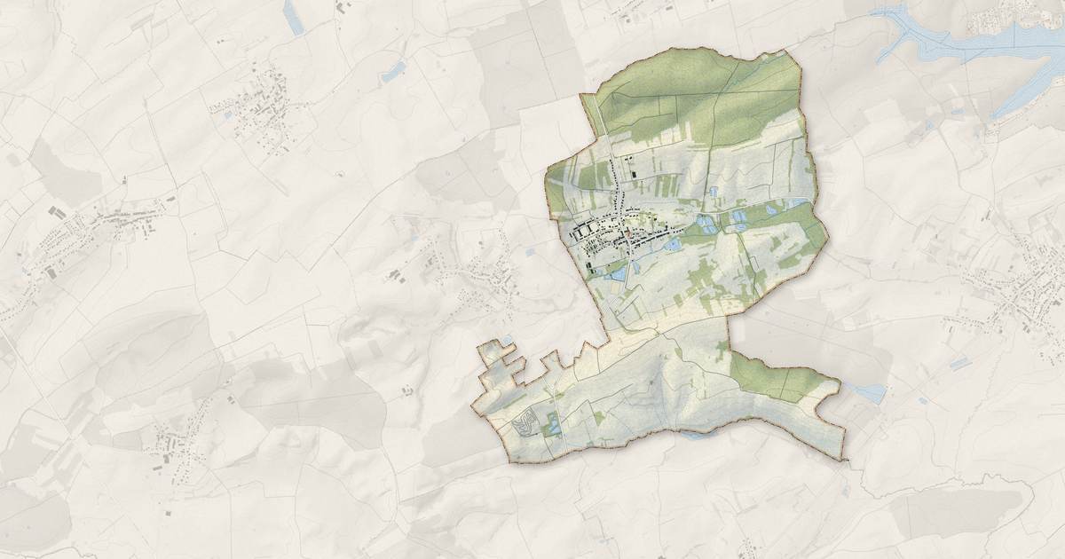 Portrait cartographique de Leyviller : relief, eau, forêts, bâti et voies, calculés à partir des données de l'IGN