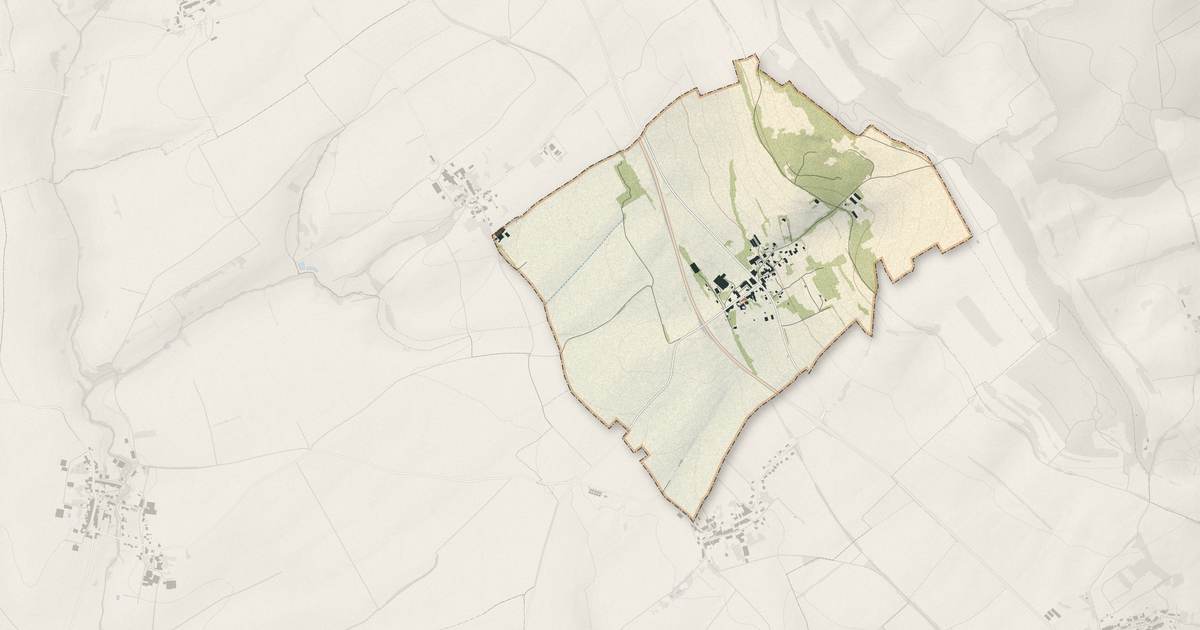 Portrait cartographique de Liocourt : relief, eau, forêts, bâti et voies, calculés à partir des données de l'IGN