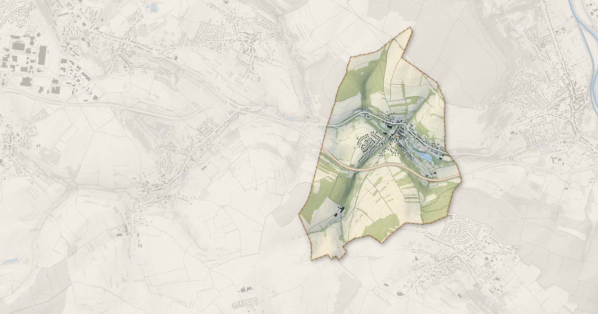 Portrait cartographique de Lixing-lès-Rouhling : relief, eau, forêts, bâti et voies, calculés à partir des données de l'IGN