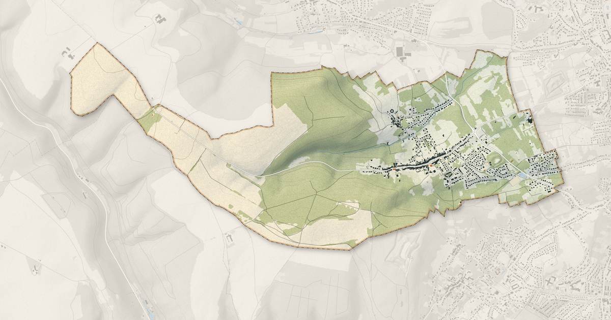 Portrait cartographique de Lorry-lès-Metz : relief, eau, forêts, bâti et voies, calculés à partir des données de l'IGN