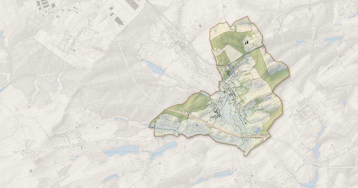 Portrait cartographique de Loupershouse : relief, eau, forêts, bâti et voies, calculés à partir des données de l'IGN