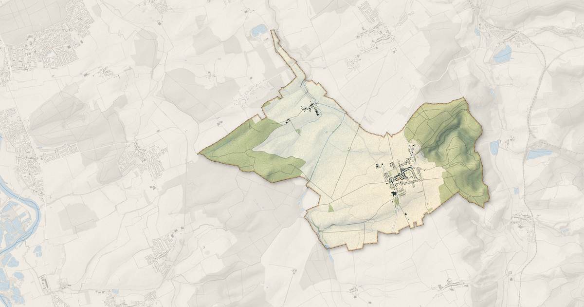 Portrait cartographique de Luttange : relief, eau, forêts, bâti et voies, calculés à partir des données de l'IGN