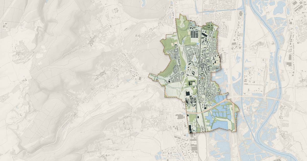 Portrait cartographique de Maizières-lès-Metz : relief, eau, forêts, bâti et voies, calculés à partir des données de l'IGN