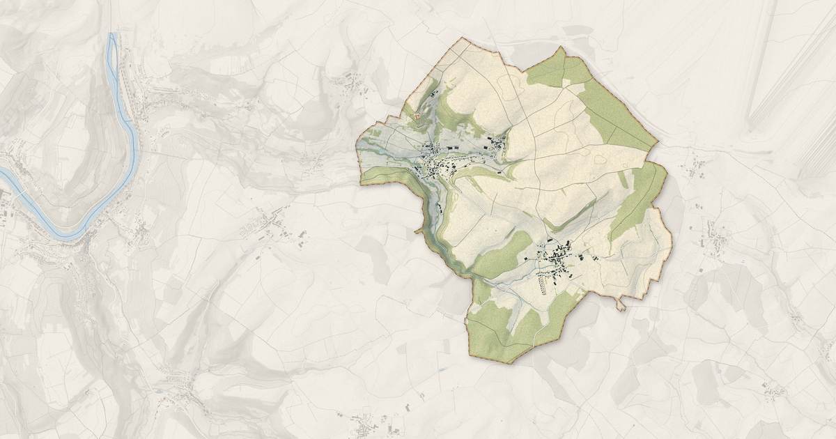 Portrait cartographique de Manderen-Ritzing : relief, eau, forêts, bâti et voies, calculés à partir des données de l'IGN