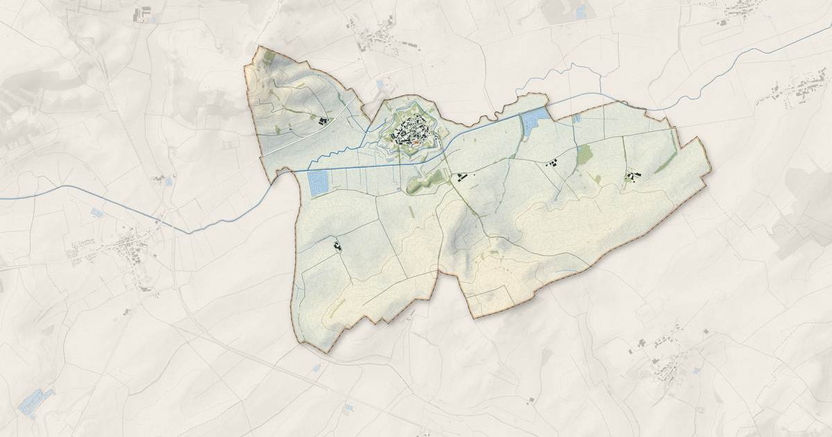 Portrait cartographique de Marsal : relief, eau, forêts, bâti et voies, calculés à partir des données de l'IGN