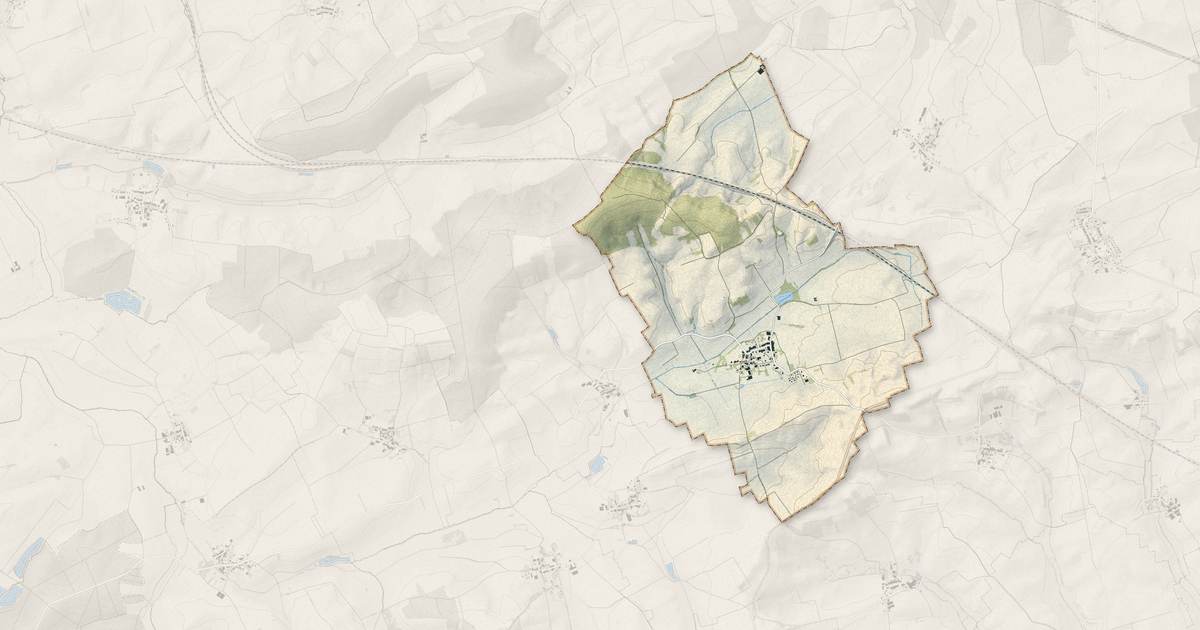 Portrait cartographique de Marthille : relief, eau, forêts, bâti et voies, calculés à partir des données de l'IGN