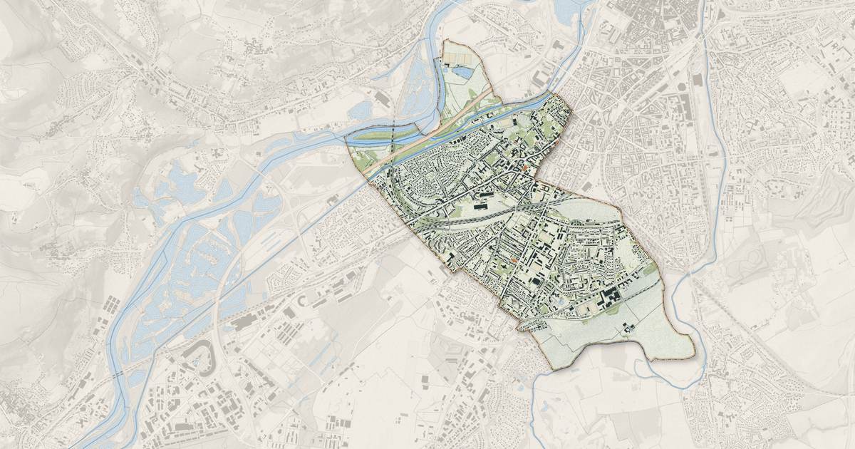 Portrait cartographique de Montigny-lès-Metz : relief, eau, forêts, bâti et voies, calculés à partir des données de l'IGN