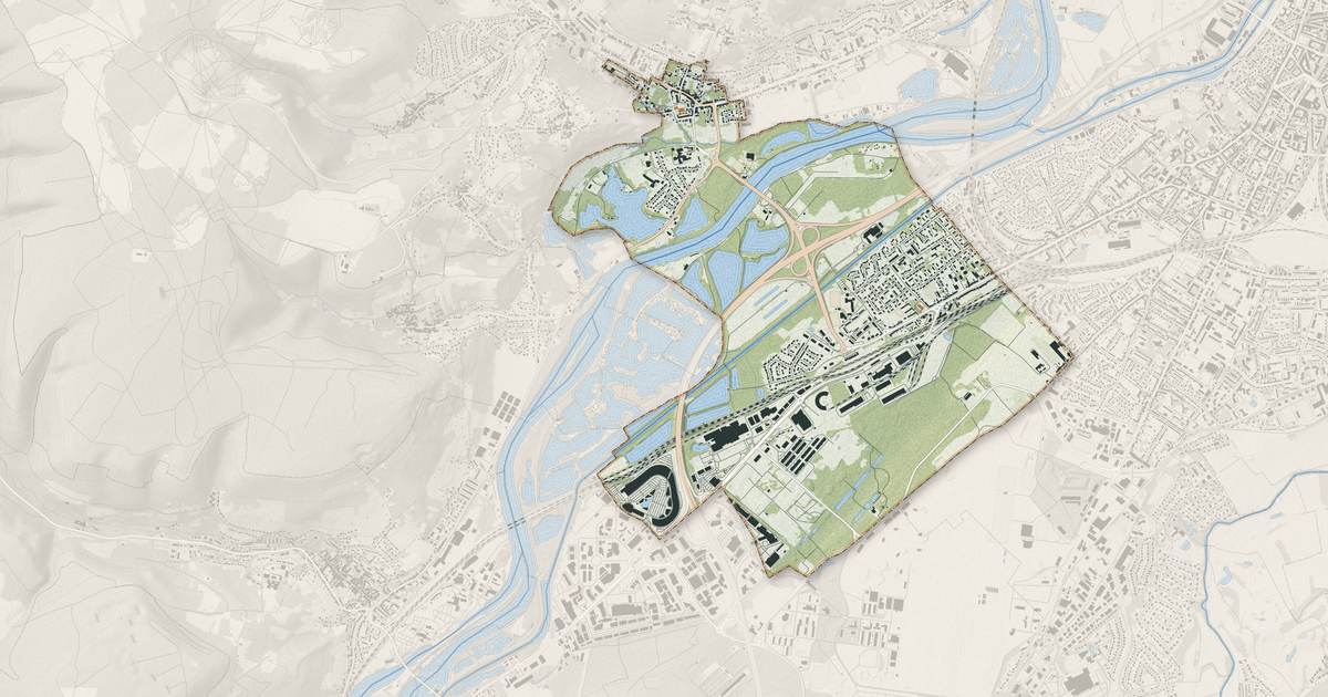 Portrait cartographique de Moulins-lès-Metz : relief, eau, forêts, bâti et voies, calculés à partir des données de l'IGN