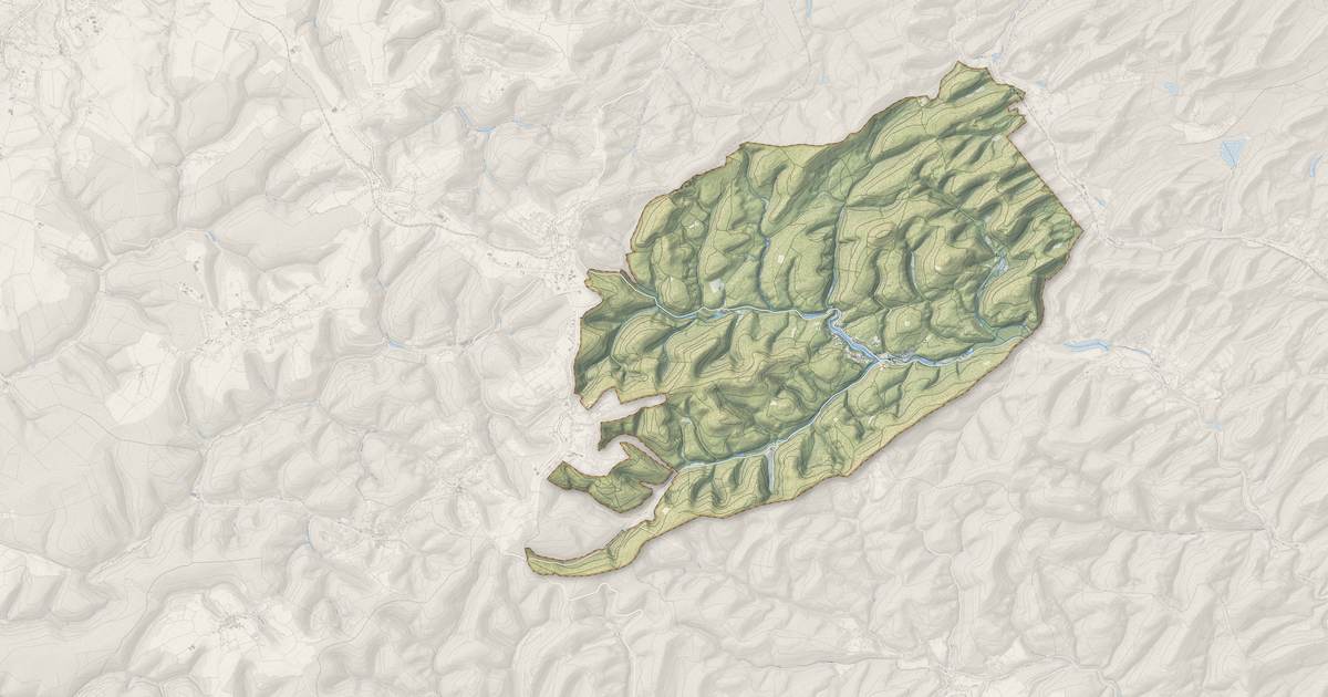 Portrait cartographique de Mouterhouse : relief, eau, forêts, bâti et voies, calculés à partir des données de l'IGN
