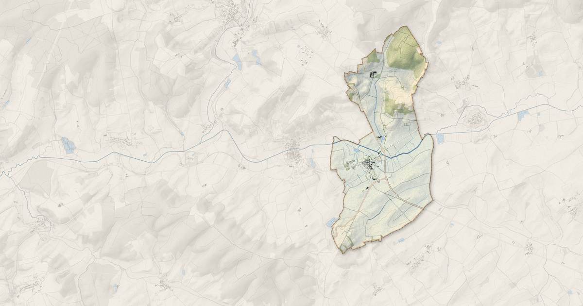 Portrait cartographique de Moyenvic : relief, eau, forêts, bâti et voies, calculés à partir des données de l'IGN