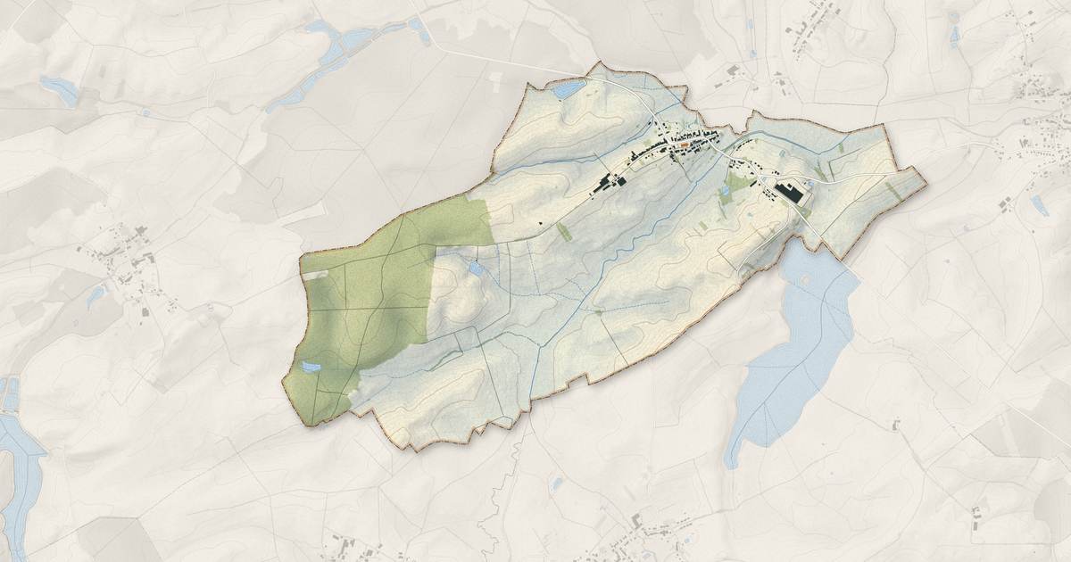 Portrait cartographique de Munster : relief, eau, forêts, bâti et voies, calculés à partir des données de l'IGN
