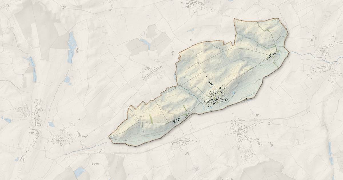 Portrait cartographique de Nelling : relief, eau, forêts, bâti et voies, calculés à partir des données de l'IGN