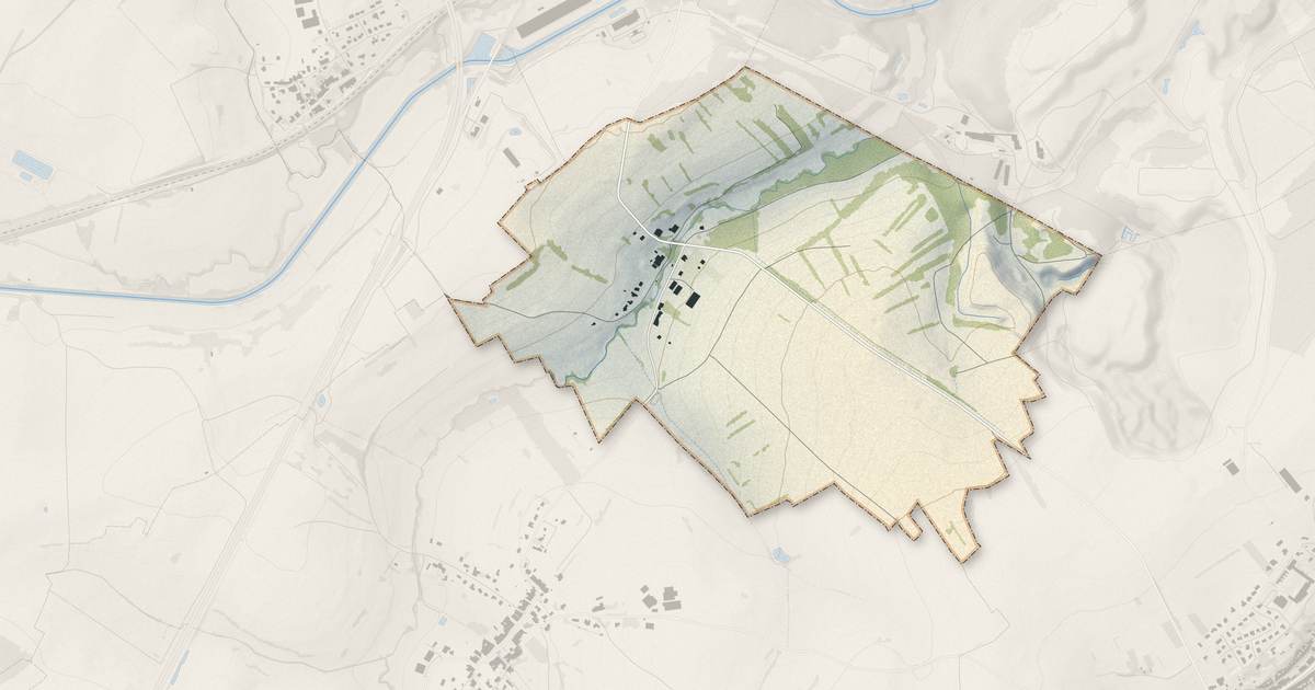 Portrait cartographique de Neufmoulins : relief, eau, forêts, bâti et voies, calculés à partir des données de l'IGN