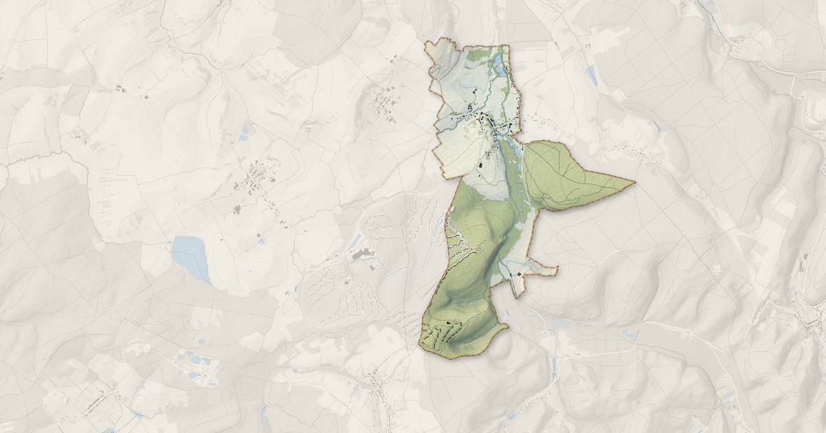Portrait cartographique de Niderhoff : relief, eau, forêts, bâti et voies, calculés à partir des données de l'IGN