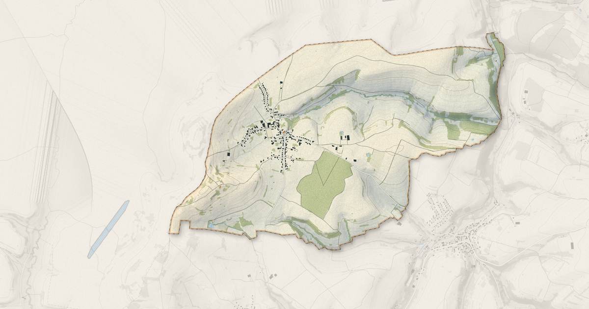 Portrait cartographique de Ormersviller : relief, eau, forêts, bâti et voies, calculés à partir des données de l'IGN