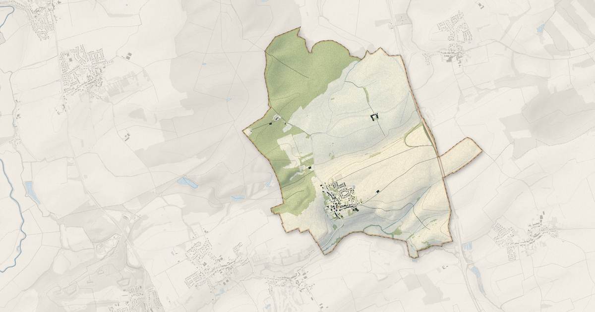 Portrait cartographique de Orny : relief, eau, forêts, bâti et voies, calculés à partir des données de l'IGN