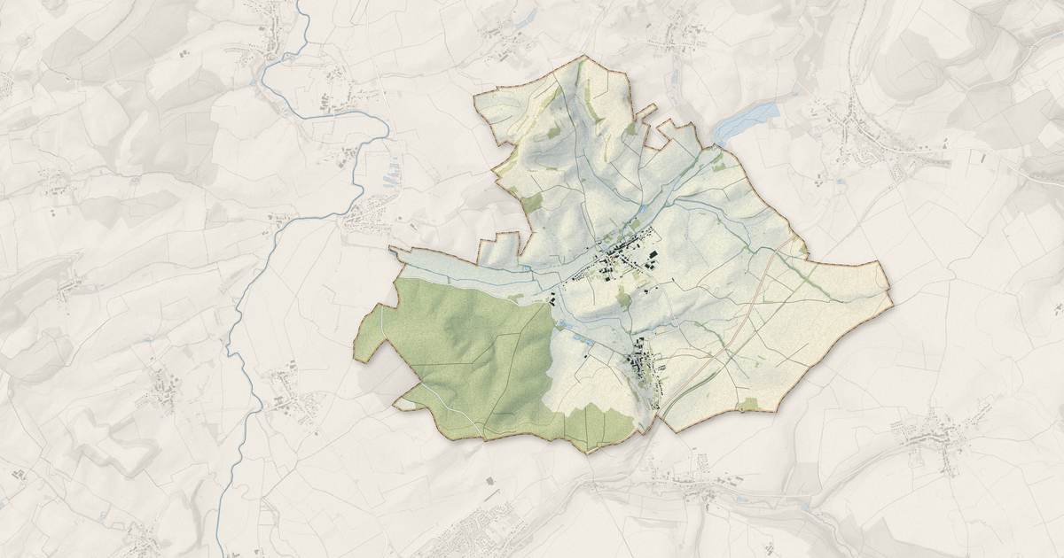 Portrait cartographique de Ottonville : relief, eau, forêts, bâti et voies, calculés à partir des données de l'IGN
