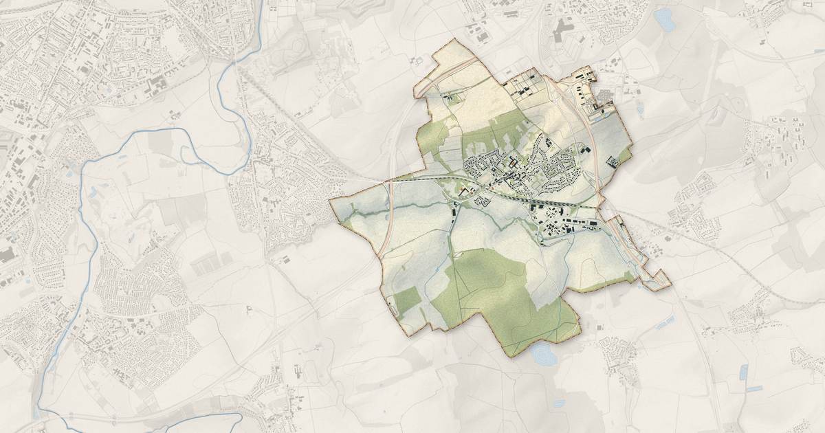 Portrait cartographique de Peltre : relief, eau, forêts, bâti et voies, calculés à partir des données de l'IGN