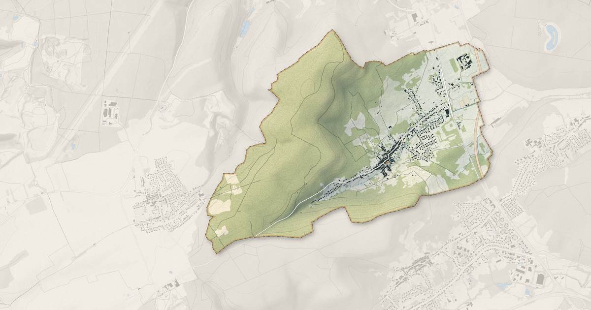Portrait cartographique de Pierrevillers : relief, eau, forêts, bâti et voies, calculés à partir des données de l'IGN