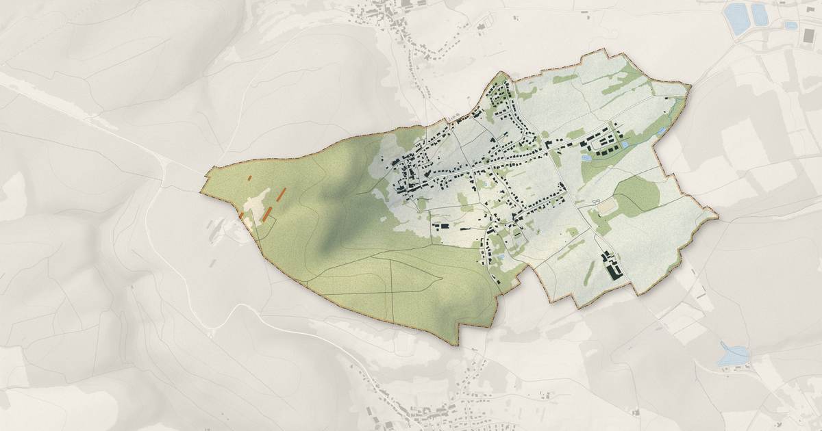 Portrait cartographique de Plesnois : relief, eau, forêts, bâti et voies, calculés à partir des données de l'IGN
