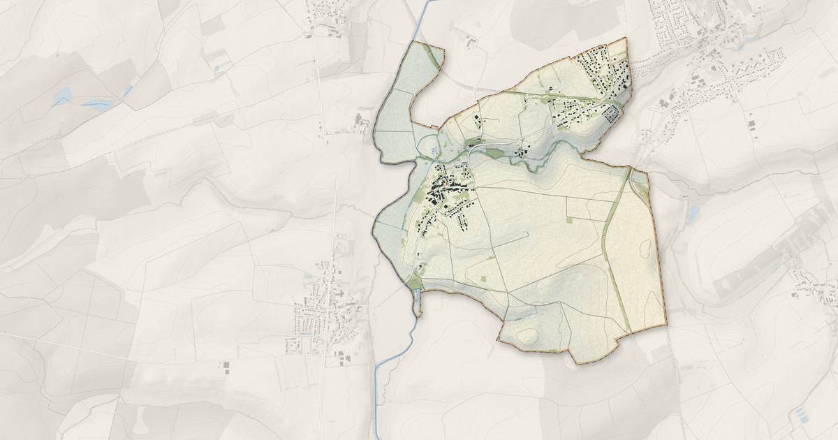 Portrait cartographique de Pommérieux : relief, eau, forêts, bâti et voies, calculés à partir des données de l'IGN