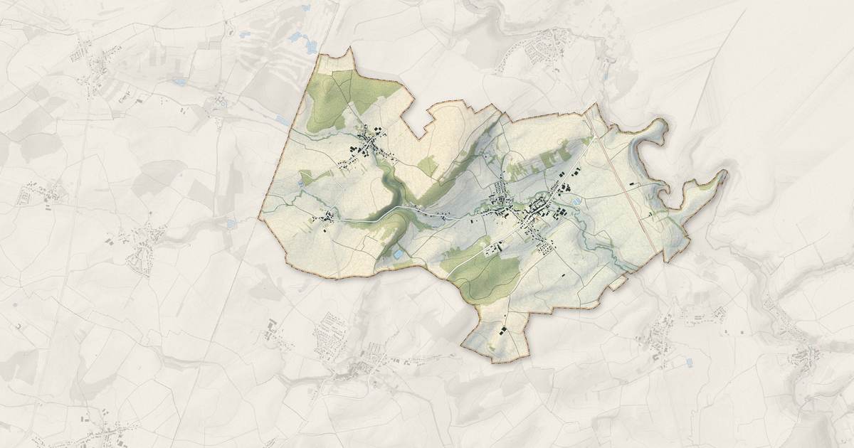 Portrait cartographique de Puttelange-lès-Thionville : relief, eau, forêts, bâti et voies, calculés à partir des données de l'IGN