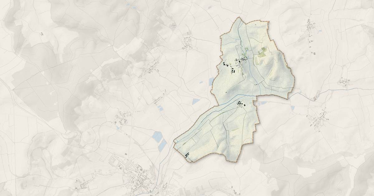 Portrait cartographique de Puttigny : relief, eau, forêts, bâti et voies, calculés à partir des données de l'IGN