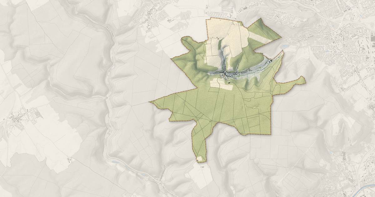 Portrait cartographique de Ranguevaux : relief, eau, forêts, bâti et voies, calculés à partir des données de l'IGN