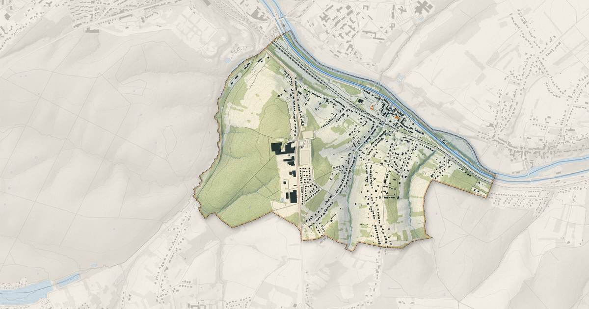 Portrait cartographique de Rémelfing : relief, eau, forêts, bâti et voies, calculés à partir des données de l'IGN
