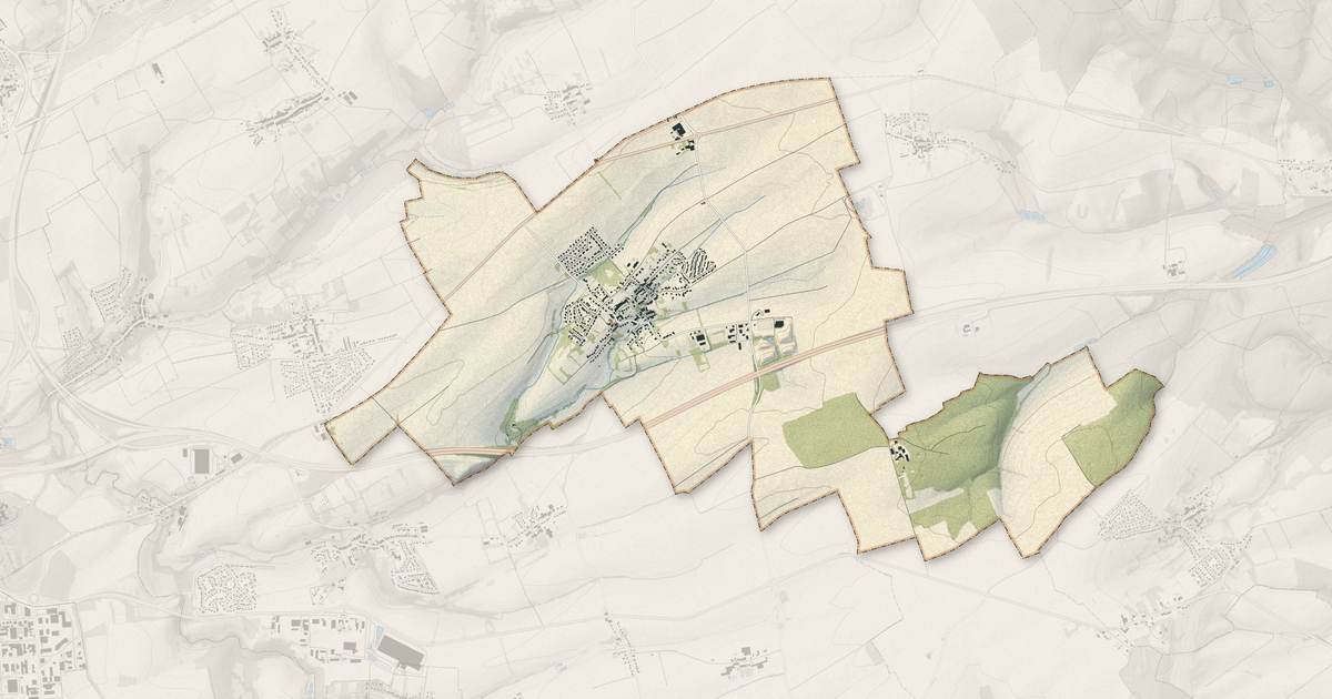 Portrait cartographique de Retonfey : relief, eau, forêts, bâti et voies, calculés à partir des données de l'IGN