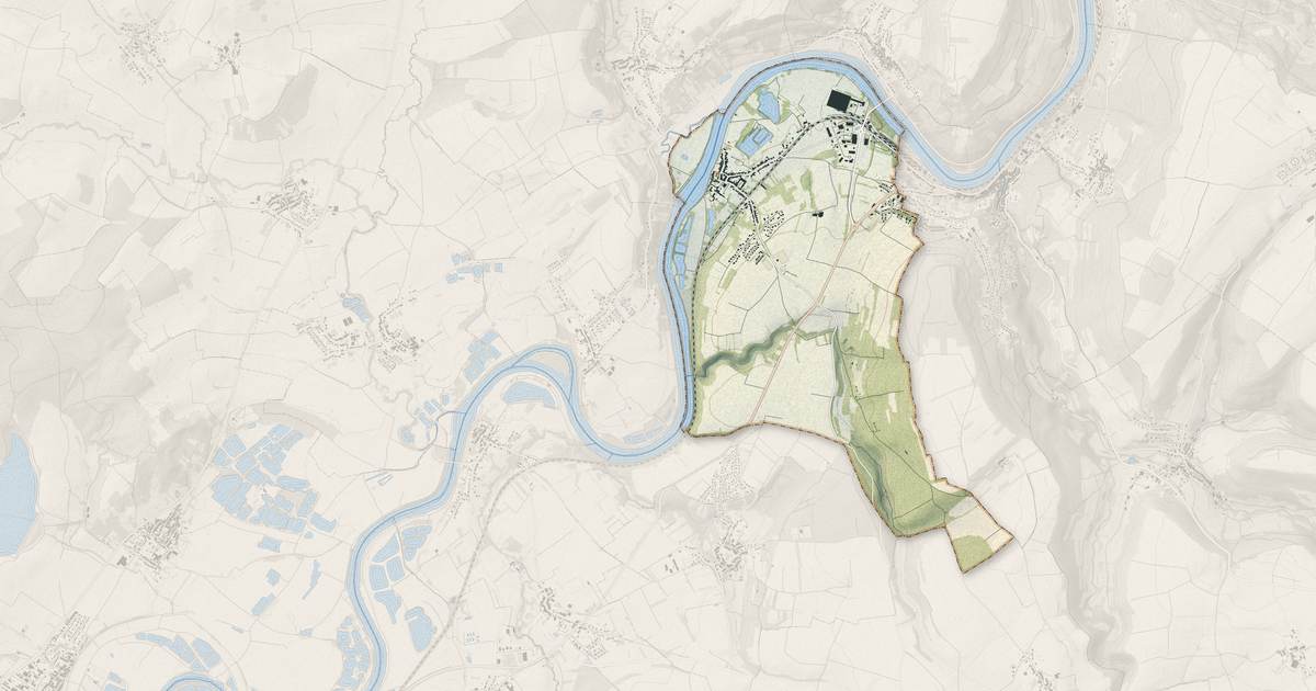 Portrait cartographique de Rettel : relief, eau, forêts, bâti et voies, calculés à partir des données de l'IGN