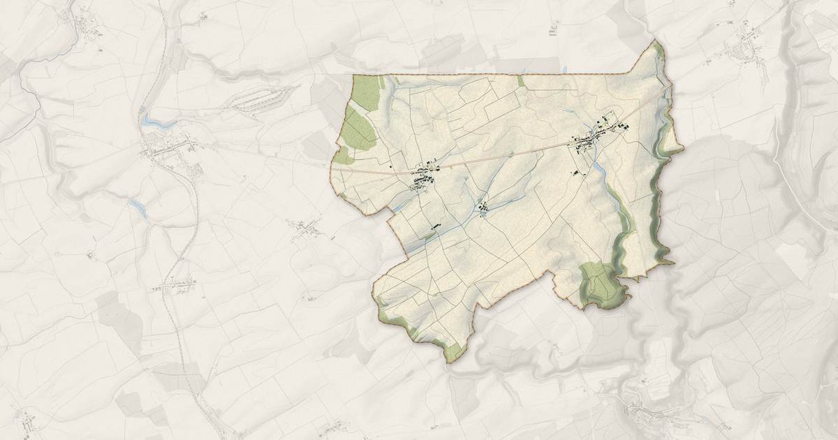 Portrait cartographique de Rezonville-Vionville : relief, eau, forêts, bâti et voies, calculés à partir des données de l'IGN