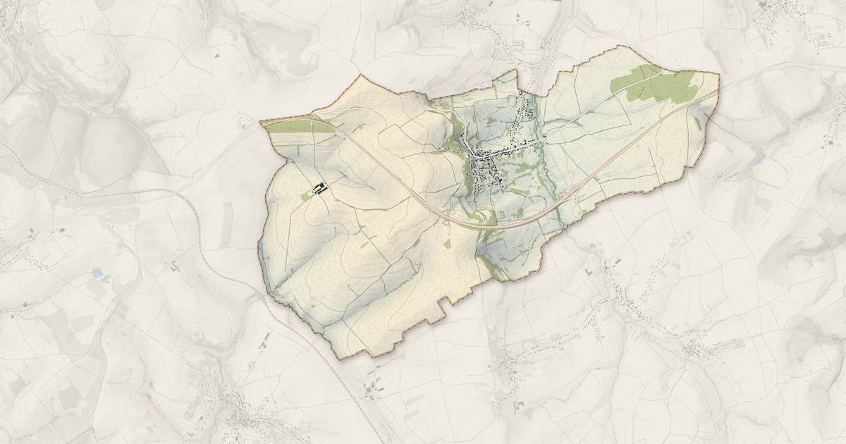 Portrait cartographique de Rimling : relief, eau, forêts, bâti et voies, calculés à partir des données de l'IGN