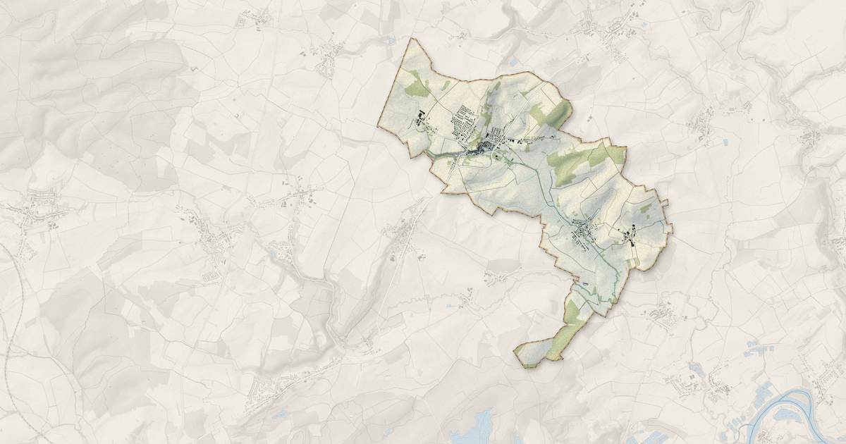 Portrait cartographique de Rodemack : relief, eau, forêts, bâti et voies, calculés à partir des données de l'IGN