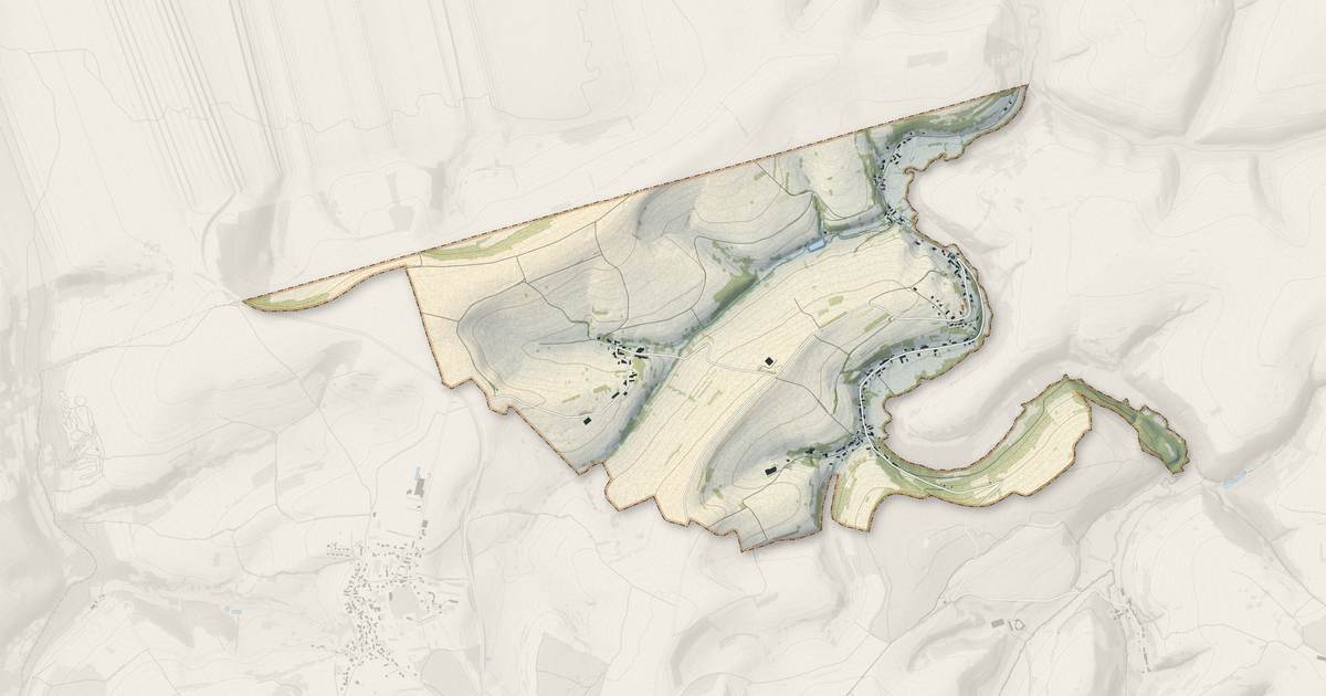 Portrait cartographique de Rolbing : relief, eau, forêts, bâti et voies, calculés à partir des données de l'IGN
